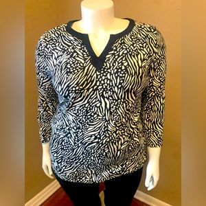 Black & White Blouse in XL by Charter Club $20